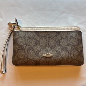 Coach Brown and Cream Wristlet